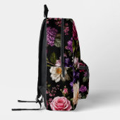 Sac À Dos Imprimé Rose en velours noir (Gauche)