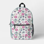 Sac À Dos Imprimé Rose et bleu floral (Recto)