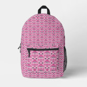 Sac À Dos Imprimé rose et noir damassé (Recto)