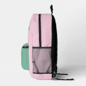 Sac À Dos Imprimé Rose et vert menthe personnalisés (Droite)