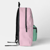 Sac À Dos Imprimé Rose et vert menthe personnalisés (Gauche)
