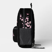 Sac À Dos Imprimé Rose Fleur de Cerisier Noir Monogramme (Droite)