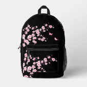 Sac À Dos Imprimé Rose Fleur de Cerisier Noir Monogramme (Recto)