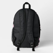 Sac À Dos Imprimé Rose Fleur de Cerisier Noir Monogramme (Verso)