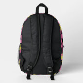 Sac À Dos Imprimé Rose Fleur Groovy Damier (Verso)
