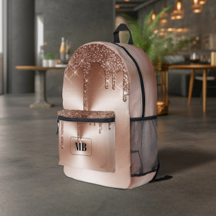 Sac À Dos Imprimé Rose Gold Paillet métallisé Monogrammé