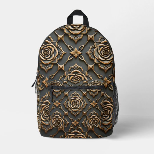 Sac À Dos Imprimé Rose métallique rustique (Recto)