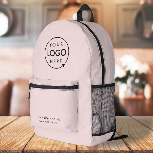Sac À Dos Imprimé Rose pâle | Logo Professionnel