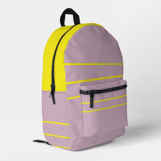 Sac À Dos Imprimé Rose Poudrée Avec Jaune (Coin arrière gauche)