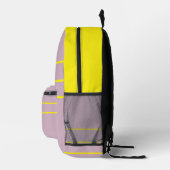 Sac À Dos Imprimé Rose Poudrée Avec Jaune (Droite)
