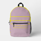 Sac À Dos Imprimé Rose Poudrée Avec Jaune (Recto)