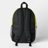 Sac À Dos Imprimé Rose Poudrée Avec Jaune (Verso)