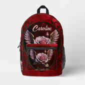 Sac À Dos Imprimé Rose Steampunk (Recto)