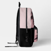 Sac À Dos Imprimé Roses 3D Rose Et Noir (Gauche)