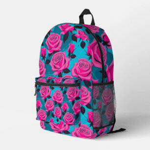 Sac À Dos Imprimé Roses Abstraites Audacieuses En Rose Néon