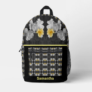 Sac À Dos Imprimé Roses Jaunes Couleur Partielle Résumé Personnalisé