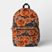 Sac À Dos Imprimé Roses Orange Rouillé Chaud (Recto)