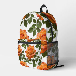 Sac À Dos Imprimé Roses oranges vives avec des feuilles vertes