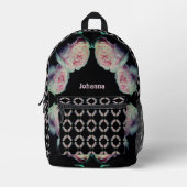 Sac À Dos Imprimé Roses roses Abstraites personnalisées (Recto)