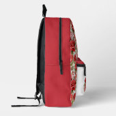 Sac À Dos Imprimé Roses Rouges Élégantes (Gauche)