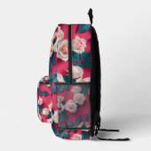 Sac À Dos Imprimé Roses Rouges Et Blanches (Droite)
