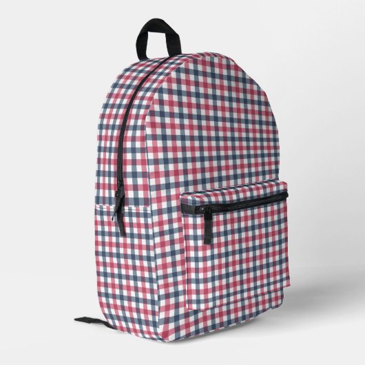 Sac À Dos Imprimé Rouge blanc bleu plaid (Coin arrière gauche)