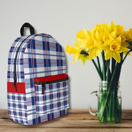 Sac À Dos Imprimé Rouge, blanc et bleu