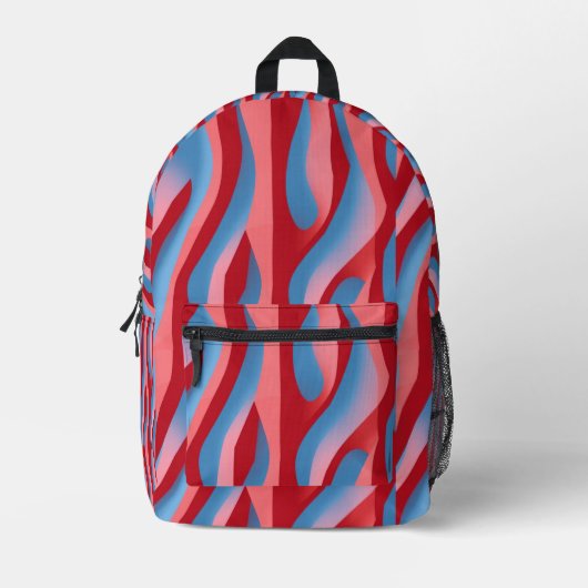 Sac À Dos Imprimé Rouge/Bleu Moderne (Recto)