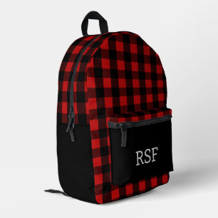 Sac À Dos Imprimé Rouge Buffalo plaqué trois lettres Monogramme