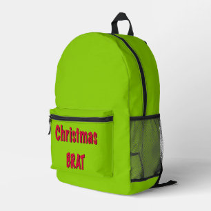 Sac À Dos Imprimé Rouge Noël Et Vert Bras