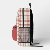 Sac À Dos Imprimé Rouge Plaid Moderne (Droite)