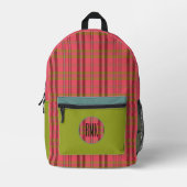 Sac À Dos Imprimé Rouge rose moderne Plaid (Recto)