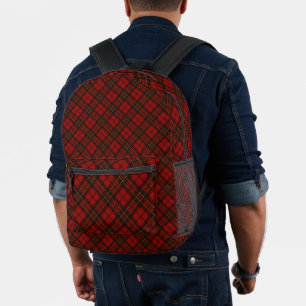 Sac À Dos Imprimé Rouge tartan plaid hiver élégant motif