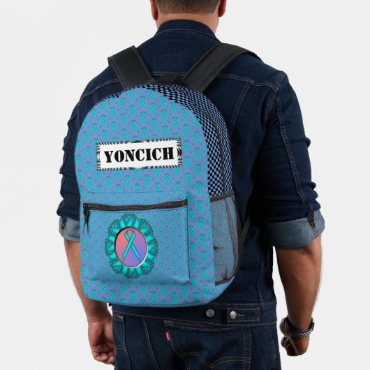 Sac À Dos Imprimé Ruban bleu clair/Turquoise standard par Kenneth Yo (Insitu (Modèle))