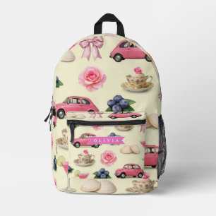 Sac À Dos Imprimé Ruban de cocktail rose coquette personnalisé adora