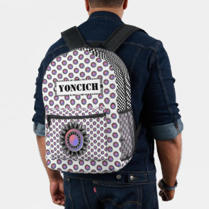 Sac À Dos Imprimé Ruban de disque noir par Kenneth Yoncich