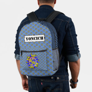 Sac À Dos Imprimé Ruban de trèfle jaune bleu par Kenneth Yoncich