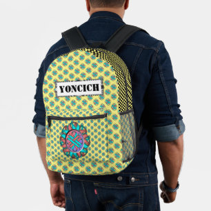 Sac À Dos Imprimé Ruban de trèfle rose Turquoise par Kenneth Yoncich