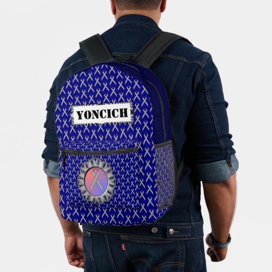 Sac À Dos Imprimé Ruban standard gris par Kenneth Yoncich (Insitu (Modèle))