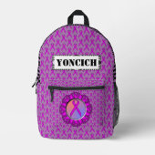 Sac À Dos Imprimé Ruban standard violet par Kenneth Yoncich (Recto)