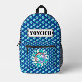 Sac À Dos Imprimé Ruban Turquoise blanc de trèfle par Kenneth Yoncic (Recto)