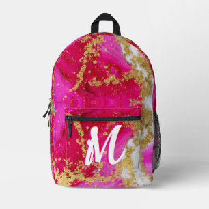 Sac À Dos Imprimé Ruby Rouge Chaud Rose Foncé Encre Alcoolique Faux 