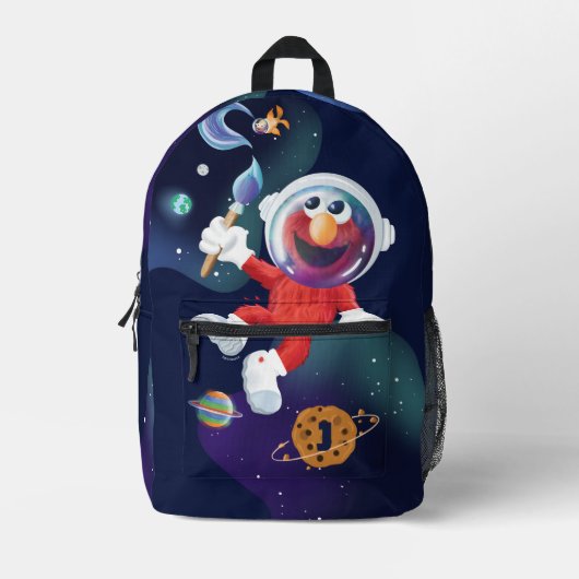 Sac À Dos Imprimé Rue Sésame | Elmo Dans Le Monogramme Spatial (Recto)