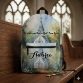 Sac À Dos Imprimé Rustic Church Path in Wildflower Meadow