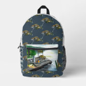 Sac À Dos Imprimé Rustic Lake Fishing | Monogramme (Recto)