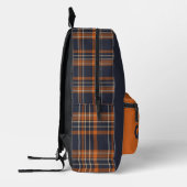 Sac À Dos Imprimé Rustique plaid bleu orange hiver (Gauche)