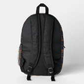 Sac À Dos Imprimé Rustique plaid bleu orange hiver (Verso)