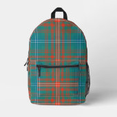 Sac À Dos Imprimé Rustique Plaid Orange Wilson Tartan (Recto)