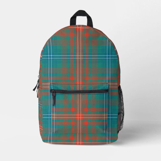 Sac À Dos Imprimé Rustique Plaid Orange Wilson Tartan (Recto)