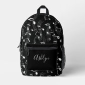 Sac À Dos Imprimé Rythme en mouvement - Motif d'instruments de musiq (Recto)